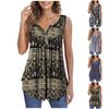 Women's Sleeveless Shirts Ruffle Tops Loose Tops Casual Oversized Tops Pleated Tops Button Down Casual Summer Floral Tops