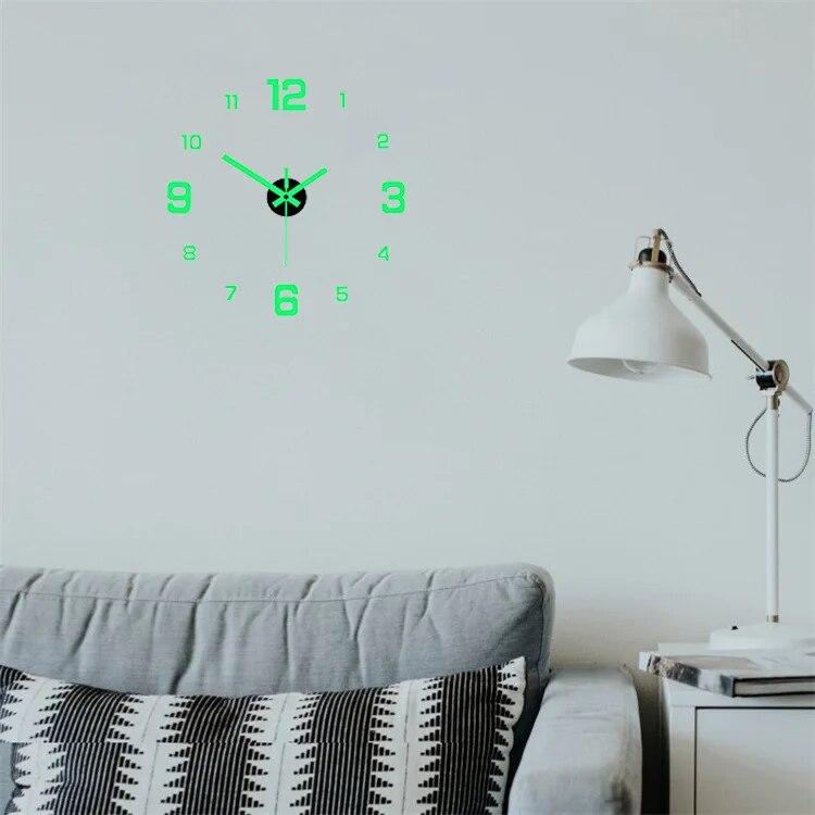 

EW European-style Diy Silent Luminous Digital Wall Clock Glow in the dark 40cm g170