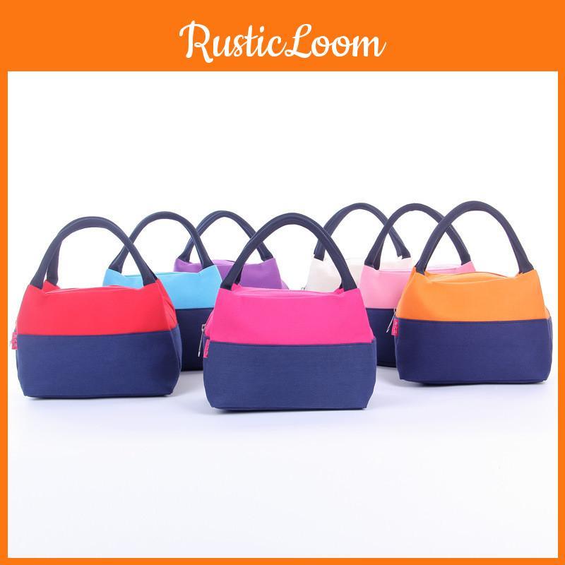 Lightweight Canvas Lunch Bag With Leakproof Feature And Easy-carry Handle