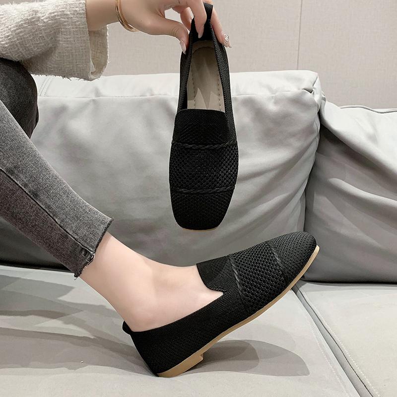 New Summer Female Mesh Square Toe Breathable Women Shoes Fashion Hollow Out Ladies Casual Flat Shoes for Women Zapatos De Mujer