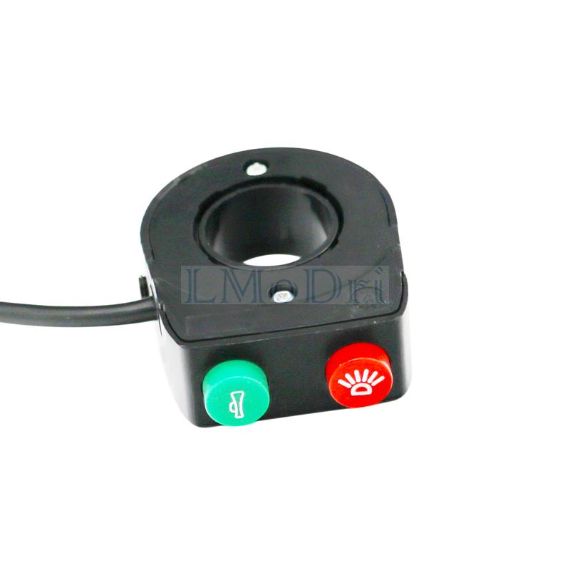 LMoDri 12V Horn HeadLight Switch Black On-Off Button Handlebar Switch Assembly For
