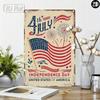 Vintage Metal Sign Patriotic Flag Firework Wall Decor for Home Office 20x30 Cm