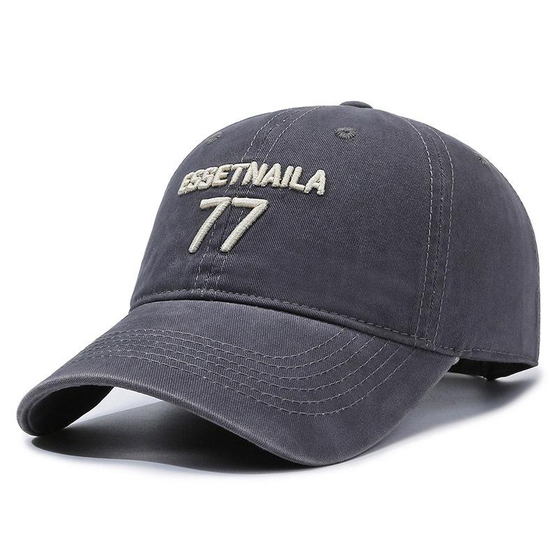 Essetnaila 77 Letter Embroidery Baseball Cap Outdoor Sun Breathable Protection