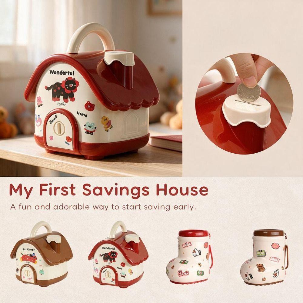 Creative House Shaped Piggy Bank Cottage Shaped Savings Piggy Bank Money Saving Box Holiday Gift