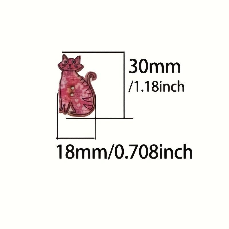 Cartoon Cat Wooden Button Kitten Wooden Button Animal Wooden Button 25Pieces/Pack
