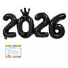 2026 Crown Number Foil Balloons for New Year Eve Party Decoration Supplies Navidad Christmas 2025 Photo Props Gifts