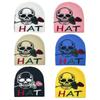 Teens Elastic Beanie Knit Skull Caps with Jacquard Skull&Rose Pattern Skiing Hat