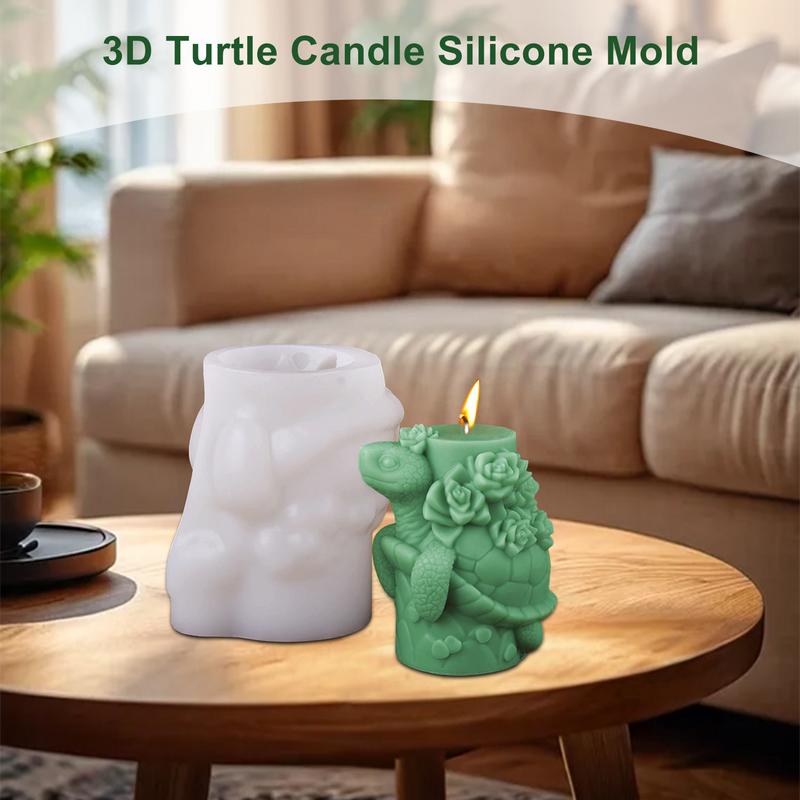 3D Candle Silicone Mold Succulent Turtle Diffuser Stone Ornament Resin Animal Moulds Cake Clay Making Crafts Accessories