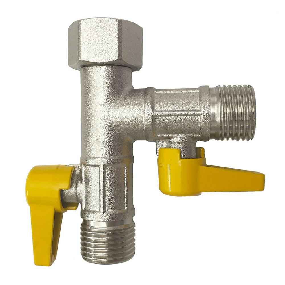 Gas Valve Connector Valve For Inlet Hose Multifunctional 3-way Adapter Distributor Double Switch Ball High Quality