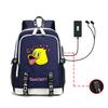 Internet celebrity blogger Quackity backpack male and female anime USB large capacity charging backpack outdoor printed logo