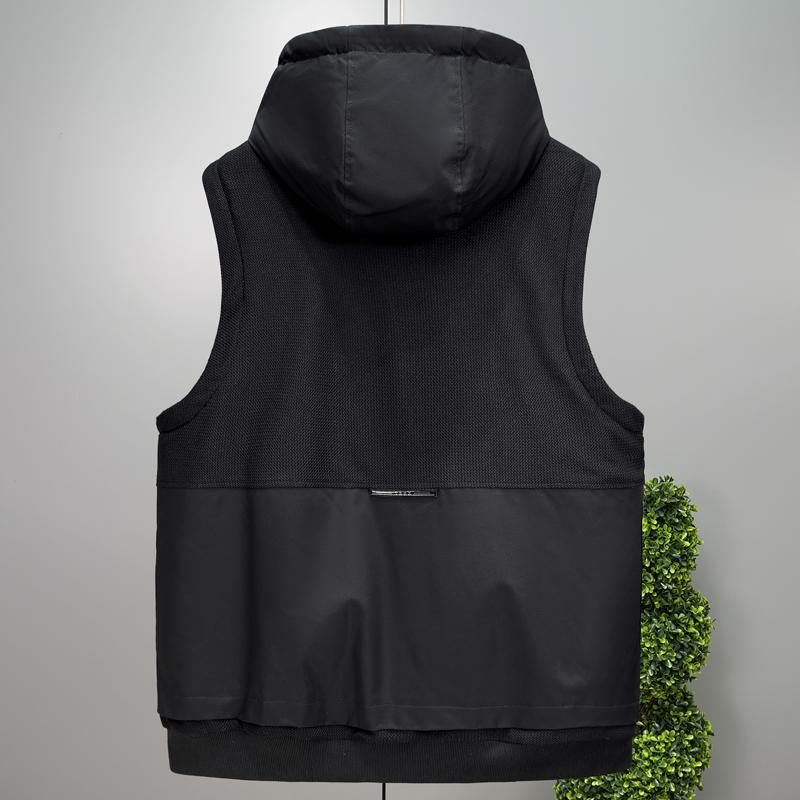 Übergröße 5XL-11XL Mode Herbst Winter Warme Ärmellose Weste Herren Übergröße Oberbekleidung Dicke Winter Herrenjacke mit Kapuze