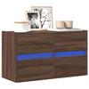 VidaXL Wall-mounted TV Cabinet with LED Lights Brown Oak 80x31x35 Cm, Wall-mounted TV Unit, Floating TV Unit, TV Stand 852291