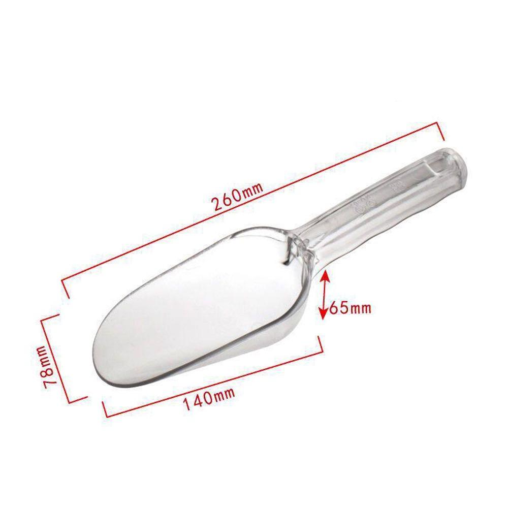 Transparenter Eiswürfelbehälter-Schöpfer Mini Runde/Eckige Öffnung Küchen-Utility-Schaufel Bar-Zubehör Ergonomischer Griff Lebensmittel-Schaufeln
