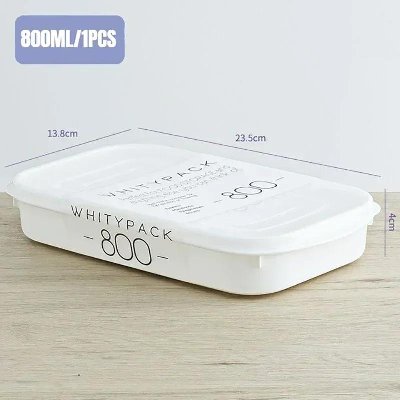 1pc Refrigerator Food Storage Box White Containers Fresh Box Containers Kitchen Storage Food Sealed Household Kitchen Organizer