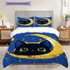 Set Copripiumino Trapuntato con Motivo Gatto Nero Federa Decorazione per la Casa Regalo di Compleanno (1 * copripiumino + 2 * federa, senza nucleo)