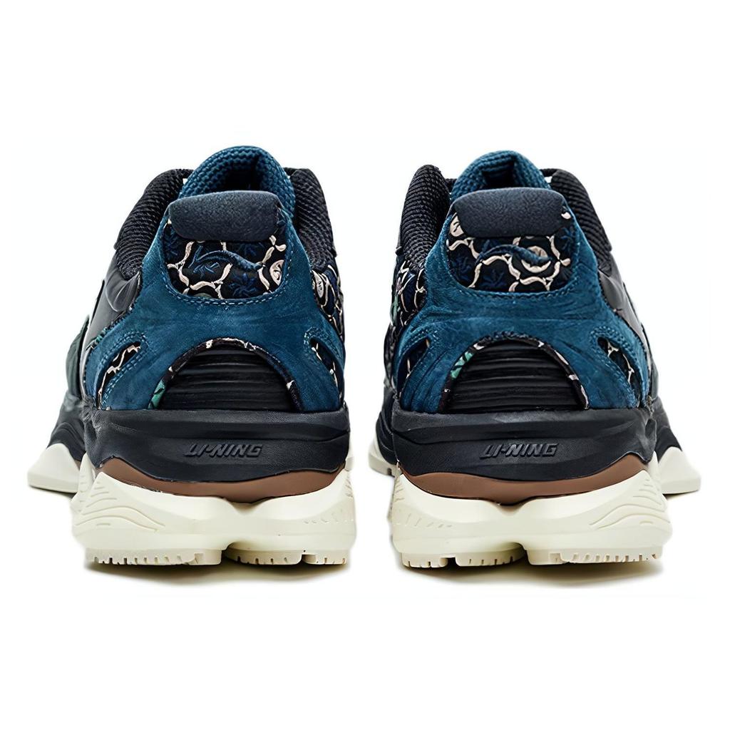 Li-Ning 1990 Retro Jogging Fabric Leather Shock Absorption Non-Slip Wear-Resistant Lightweight Low-Top Running Shoes Men Sneakers ALFR175-2