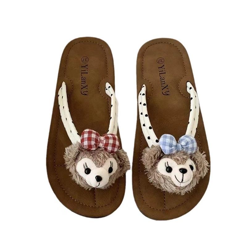 Cute Versatile Flat-bottomed Flip-flops for Women's Summer Wear New Cute Lightweight Soft-bottomed Cool Slippers