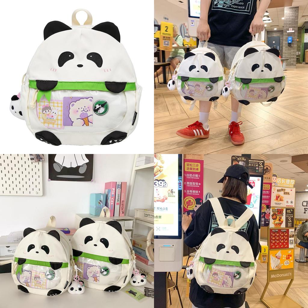 Panda Plush Backpack For Kids Pvc Large Capacity Child Girl School Bag With Comfort Straps