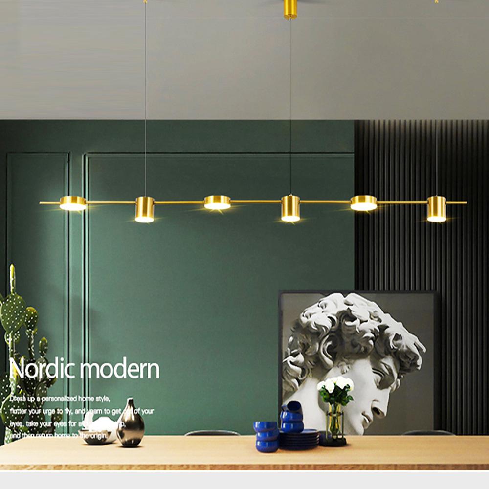 Nordic LED Long Strip Chandelier: Modern Dining & Bar Lighting