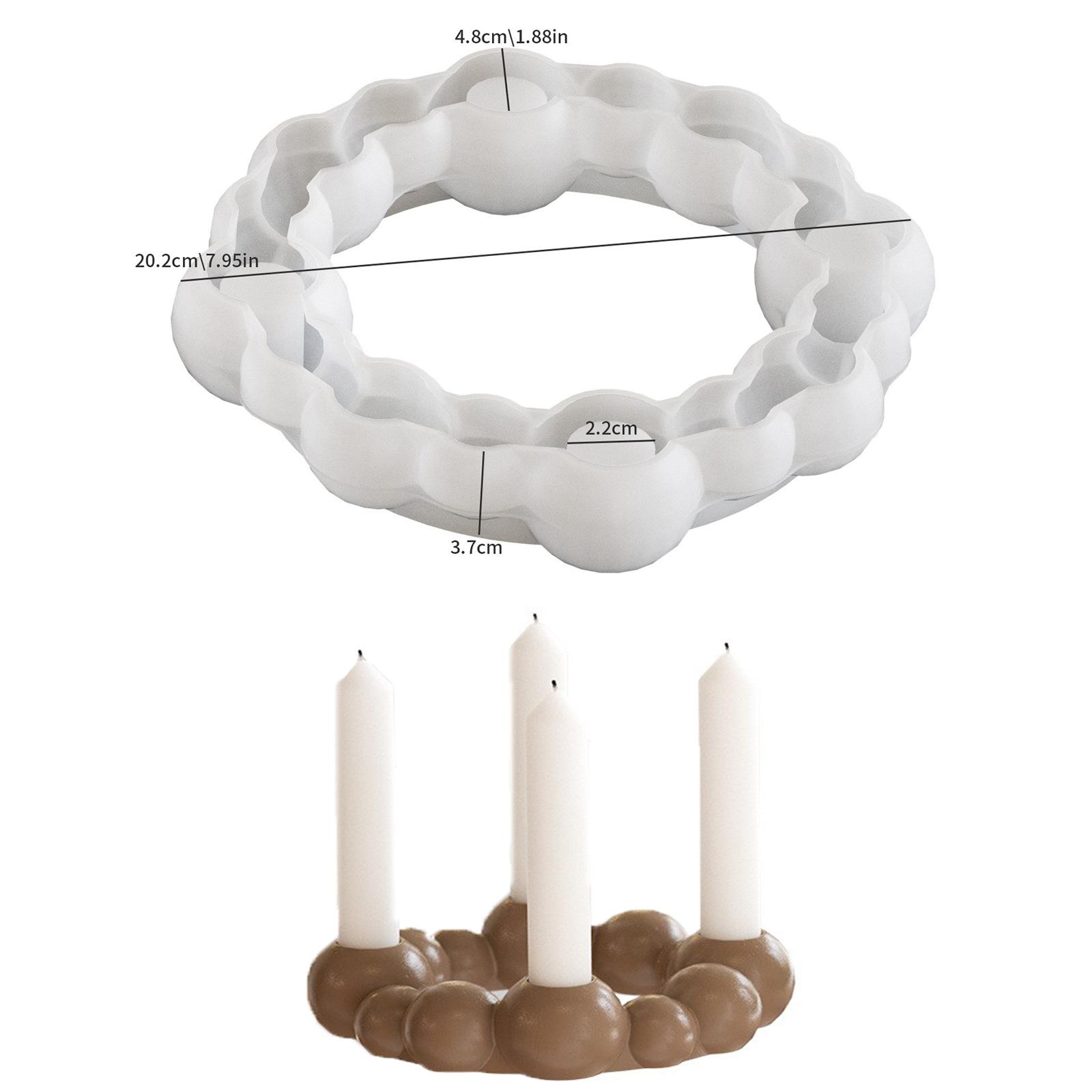 

Bubble Bead Round Ball 4-Hole Candle Holder Silicone Molds DIY Gypsum Ring Base Bead Candle Insert Decorative Resin Mold Crafts