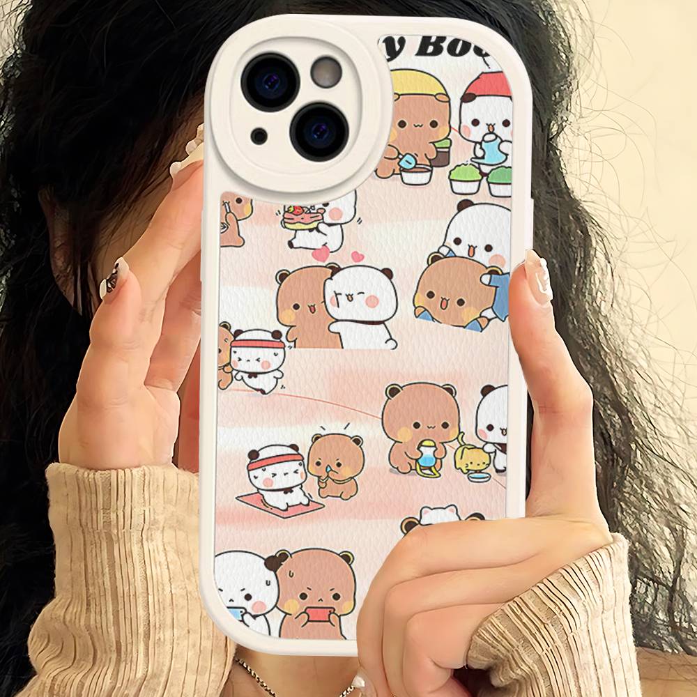 Cute Bubu Dudu Phone Case For IPhone 16 15 14 13 12 11 Pro Max Plus Shockproof Leather Cover