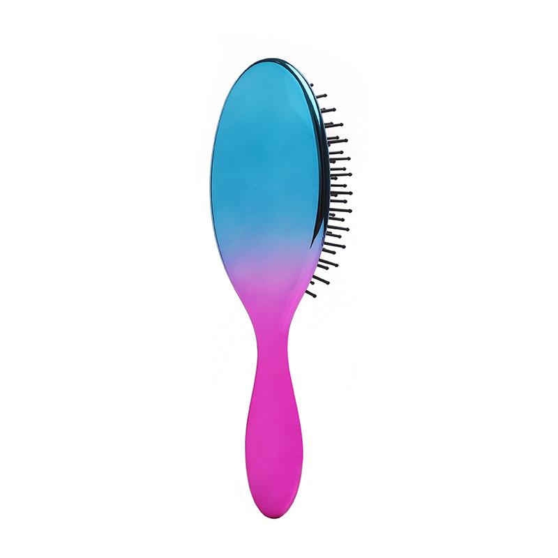 Electroplated airbag hair straightening & smoothing scalp massage comb - oval volumizing brush