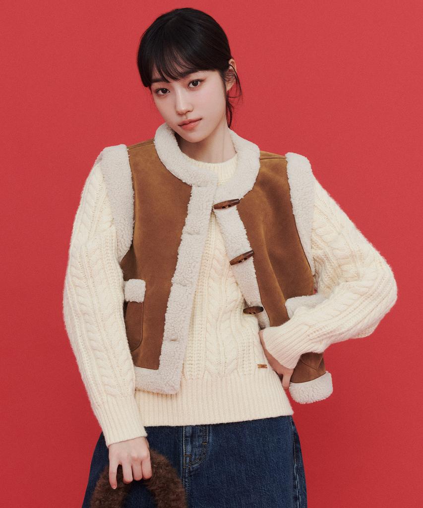 LEE Women'S Bold Cable Knit Cream