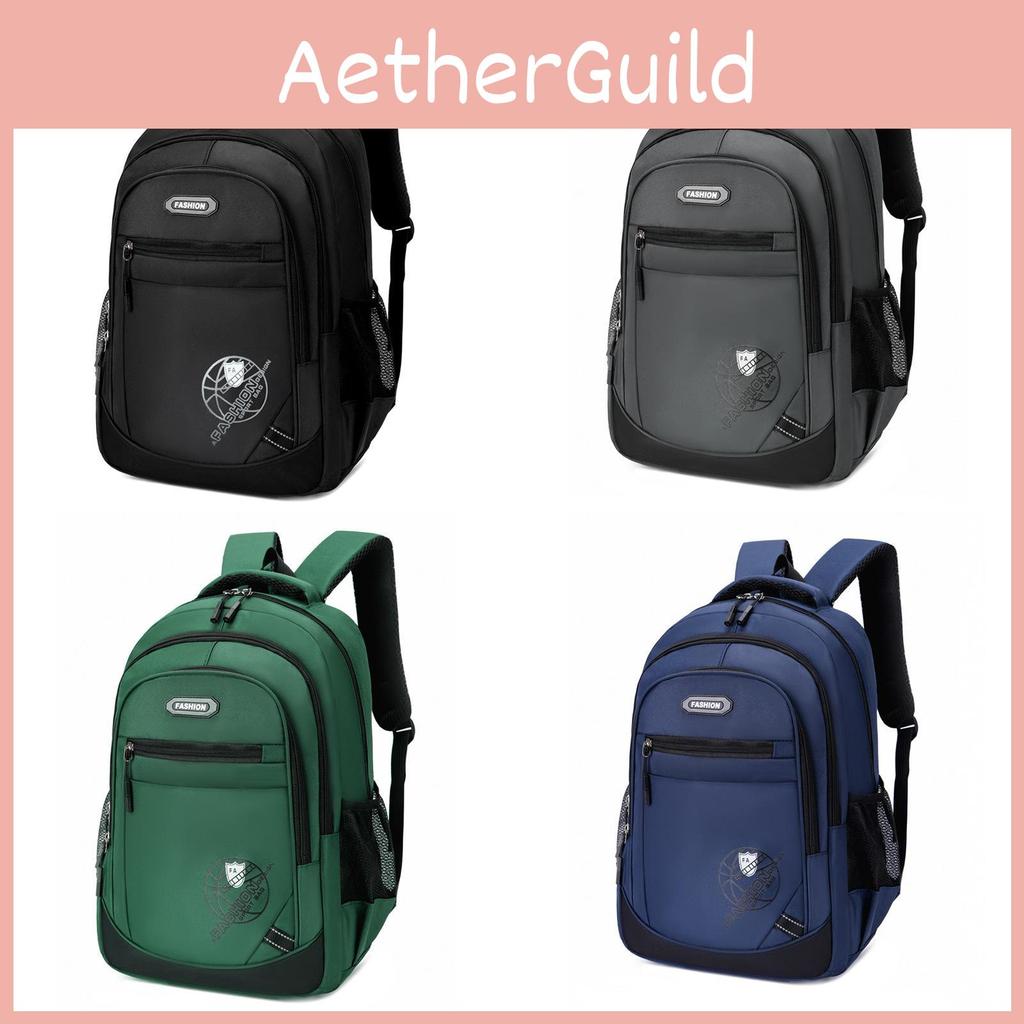 Oxford Backpack With Breathable Mesh And Letter Design For Office And Outdoor