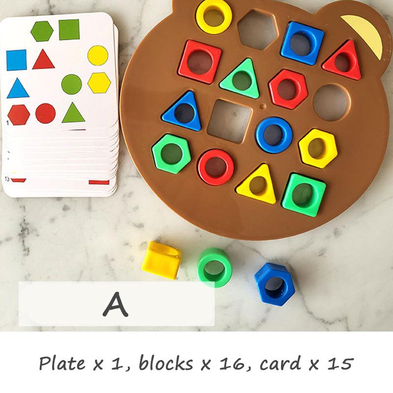 Děti Odpovídající puzzle hračky Barvy Geometrický tvar Skládačka Stolní hry Rané vzdělávací interaktivní hračky pro děti Bojové hry