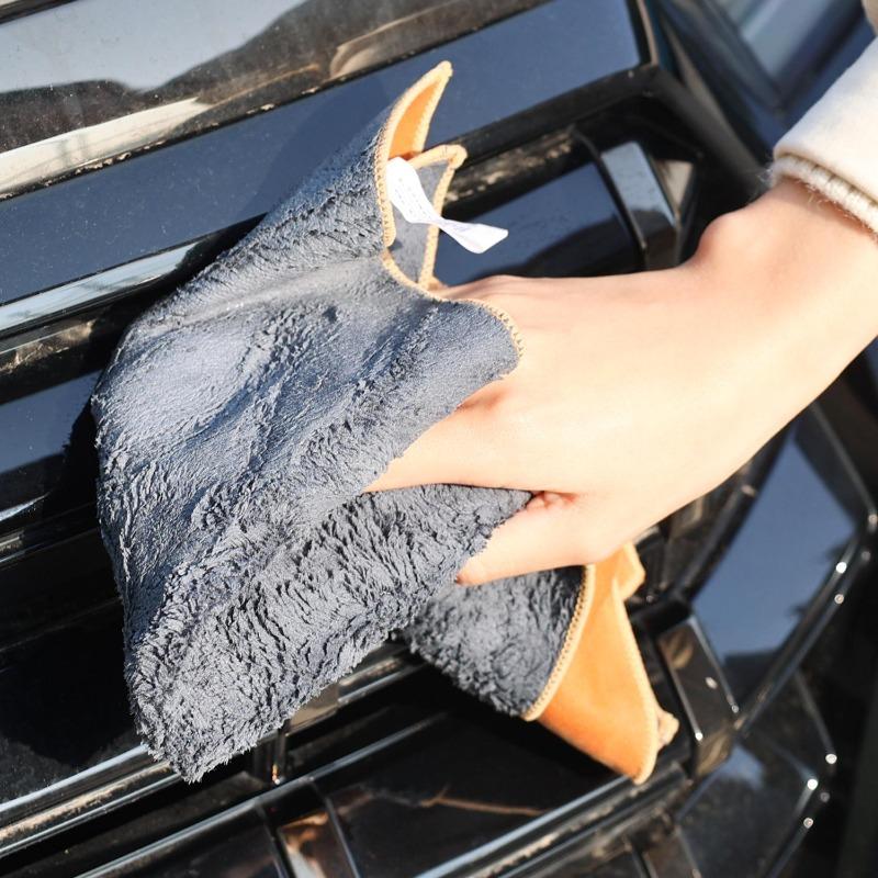 Car Wiping Towel Super Absorbent Car Wipes Double Sided Coral Suede Cleaning Cloth Universal Auto Care Tools 35x35cm/30x60cm