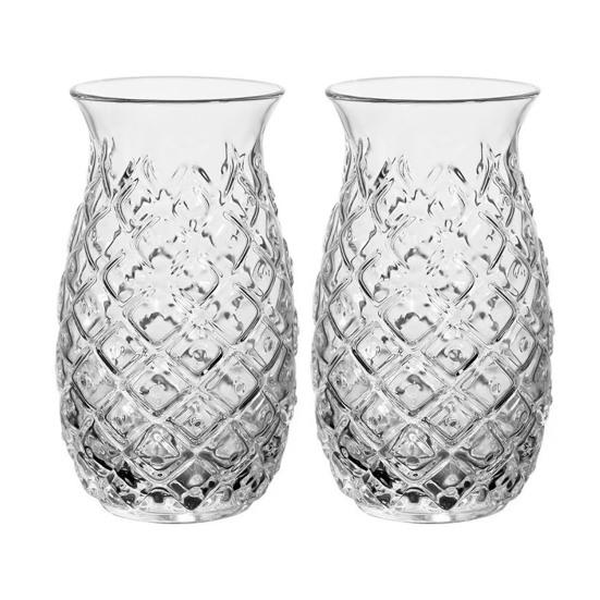 Vaso de Cóctel Forma de Piña 480ml Vaso Grabado para Jugos Bebidas Bar Creativo