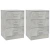 VidaXL Tables de chevet 2 pcs Gris béton 38x35x56 cm Bois d'ingénierie 800459