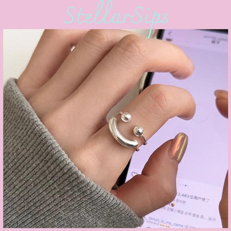 Chic Ins Style Smiley Face Ring For Women Adjustable Geometric Copper Fashion Jewelry