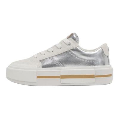 Cruise Niskie Metaliczne Sneakersy Unisex Srebrne Matnosrebrne Vintage-Białe A15190C