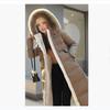 Autumn and Winter Plus Size Cotton-padded Jacket, Hooded Fur Collar, Waist, Thickened Over-the-knee Long Women's Cotton-padded Jacket