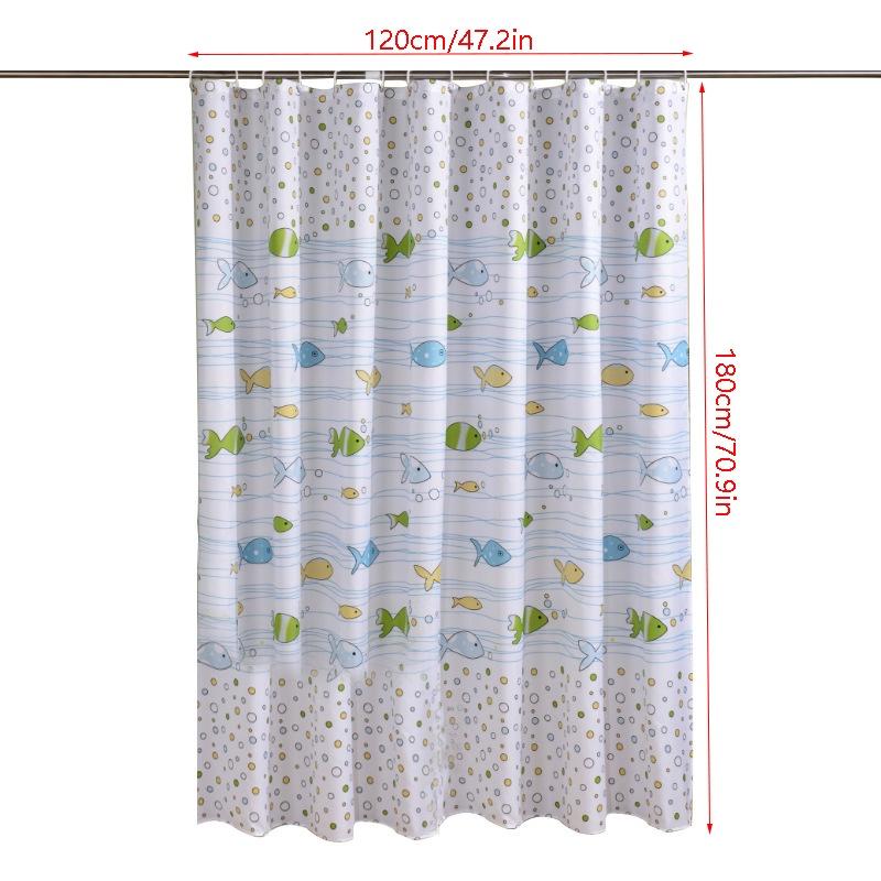 Thickened Fish Waterproof Antimildew Bathroom Curtain Cartoon Shower Partition