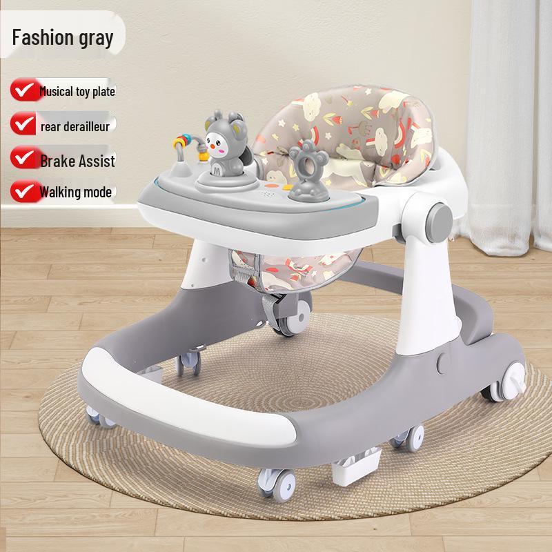 Adjustable Multifunctional Baby Walker for 6-18 Months - Anti-Rollover Design for Boys and Girls