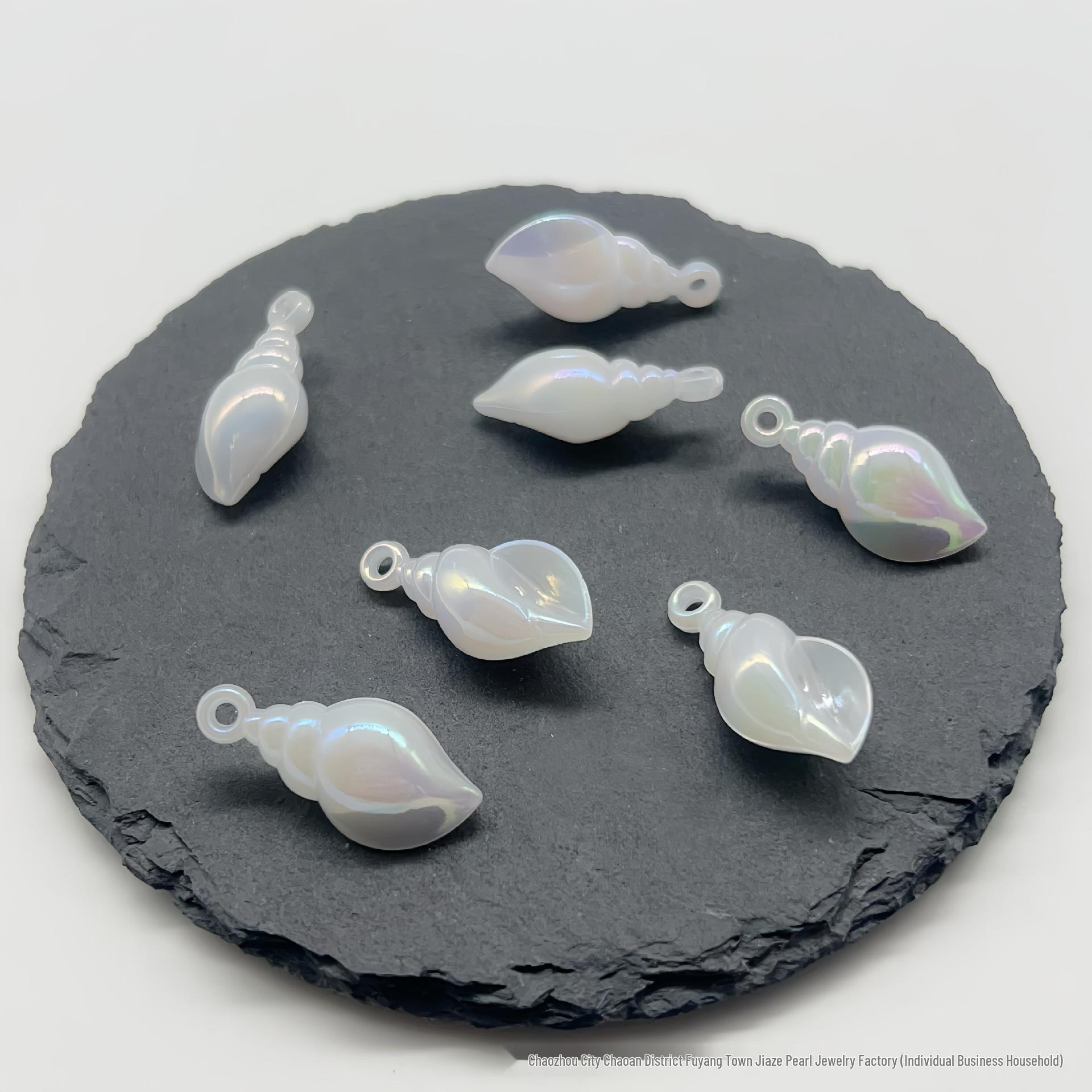 Iridescent Acrylic Conch Keychain Pendant Jewelry Accessory
