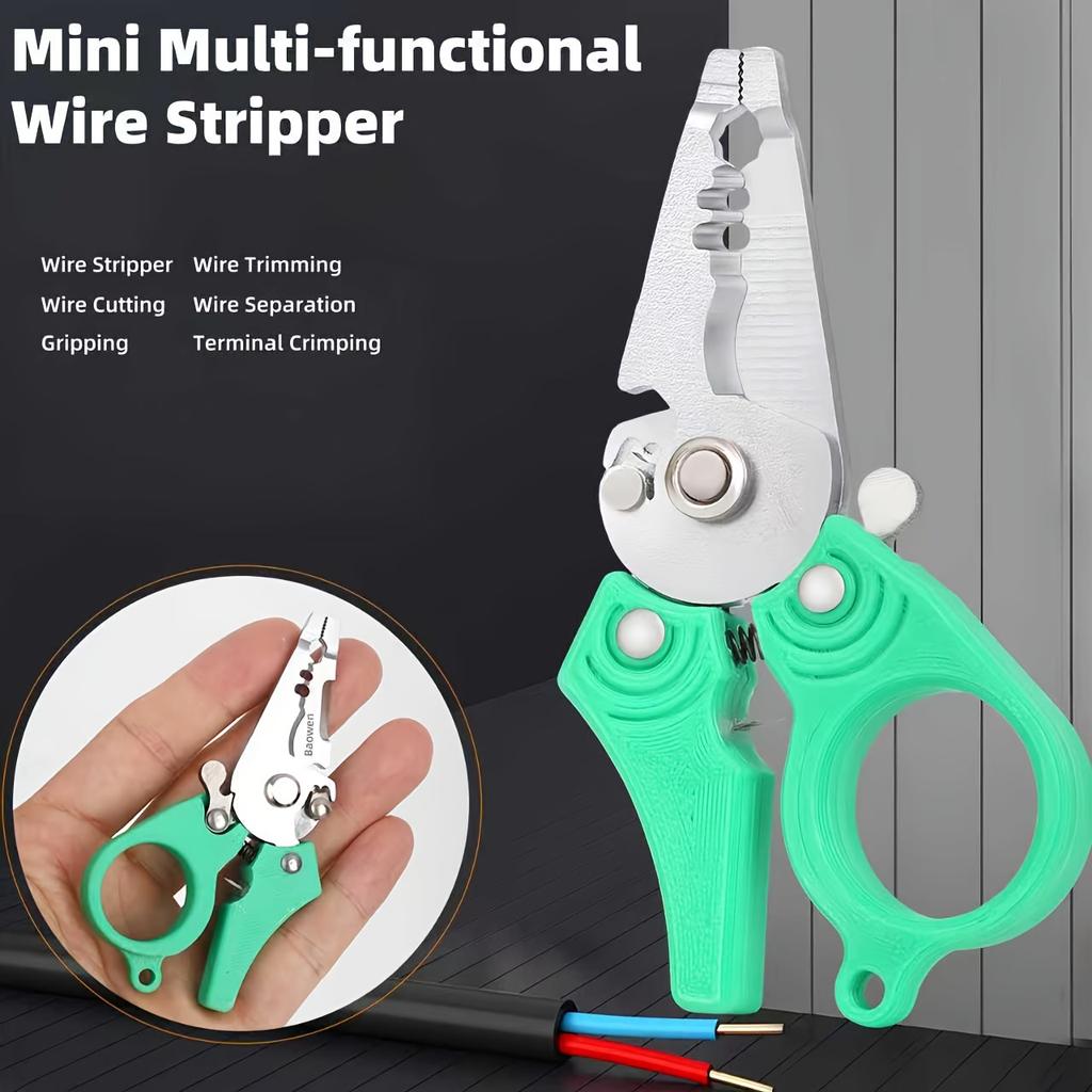 Multifunctional Lightweight Wire Stripper 3.5’’ Mini Wire Stripper With Functions Of Stripping, Winding, Cutting For Electrician