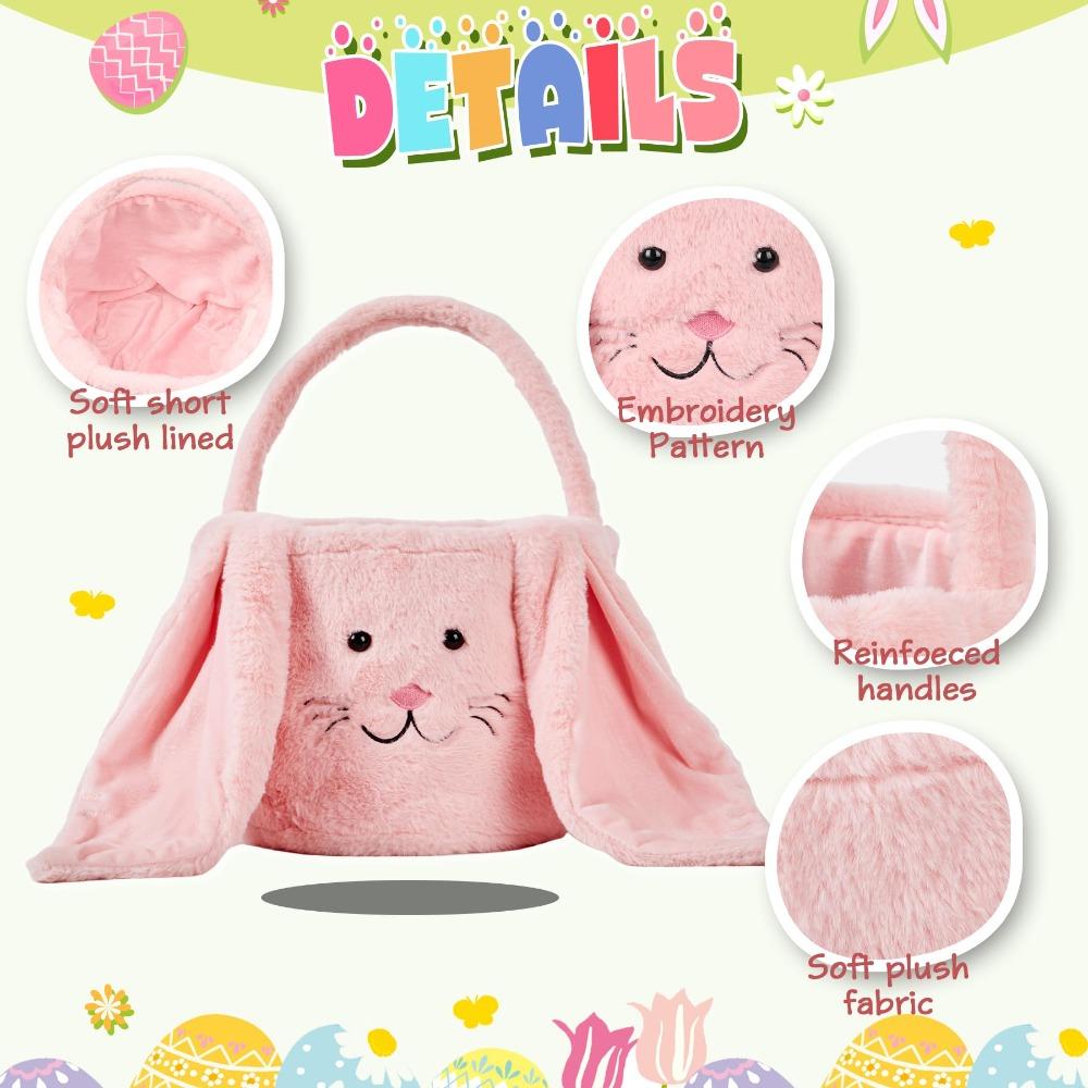 Egg Candy Baskets Bunny Handbag Large Capacity Lovely Storage Bag  Kids Party Gift