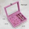 Elegant Velvet Jewelry Box with Lock - Compact Dustproof Storage for Rings, Necklaces, Earrings & More with Glass Lid
