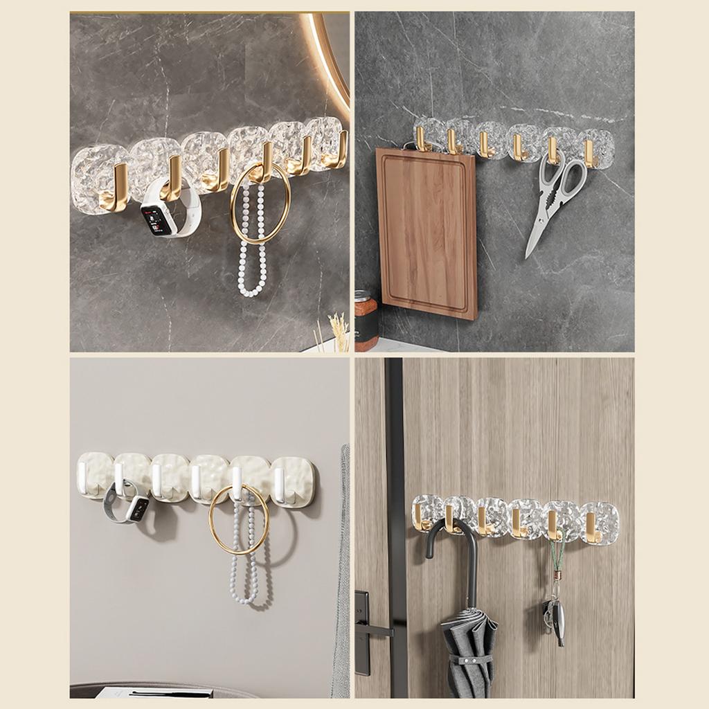 Bathroom Wall Hook Home Storage Hooks Glacier Pattern Kitchen Hook Hanging Without Marks Hole Free Door Back Hook Adhesive Hook