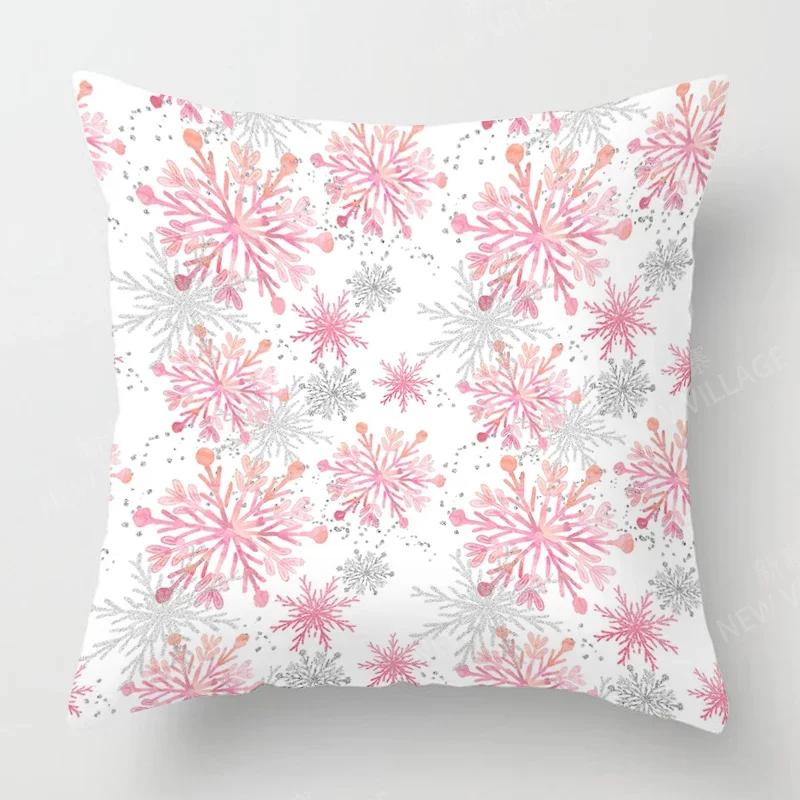 Christmas Series Throw Pillow Cover With Short Plush Print Living Room Sofa Decoration Cushion Cover Pillow Covers Decorative