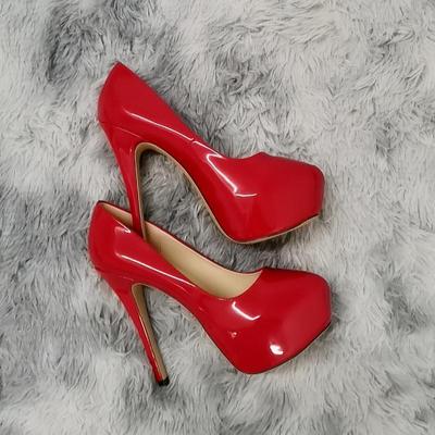 Scarpe col tacco alto da donna, 14 cm, punta tonda, stiletto, Talon Femme, scarpe da sposa rosse sexy da donna, con plateau nero, taglia grande 44