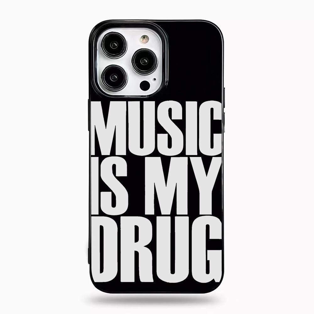LA MUSICA È IL MIO AMORE Arte Personalizzata Lettera Silicone Morbido Custodia per Telefono Per iPhone 16 15 14 13 12 11 Pro XS XR 7 Plus Copertura Y2K Funda
