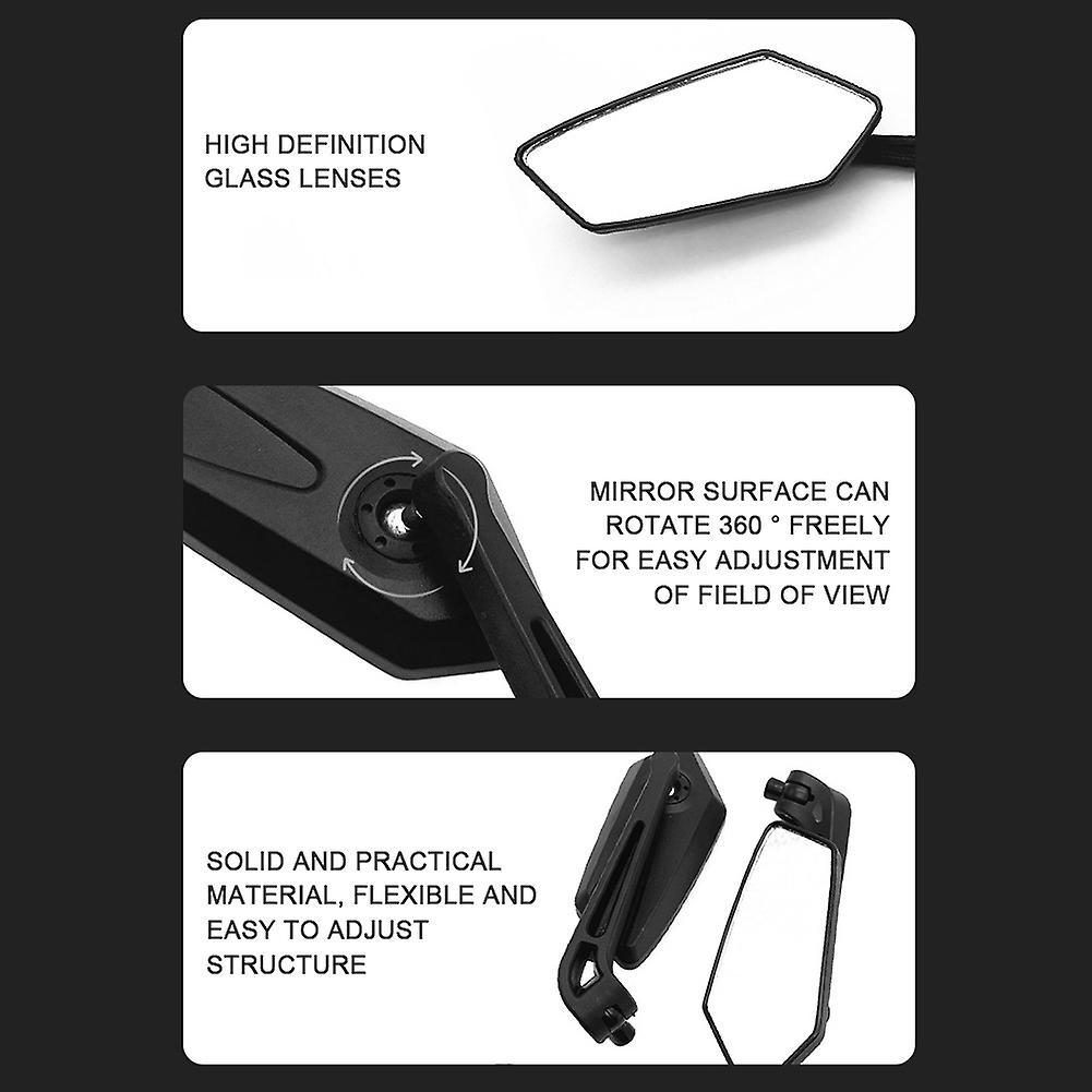 Motorcycle Clear Rearview Mirror Adjustables Angle Bike Reversing Mirror for Folding Bike