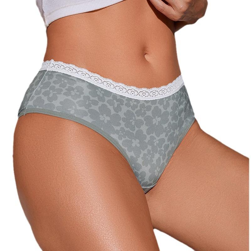 Übergröße Unterwäsche für Damen Blumen-Spitze Unterwäsche Baumwolle Damen Slips Sexy Po-Lifting Damen Unterwäsche Atmungsaktive und Bequeme Unterwäsche