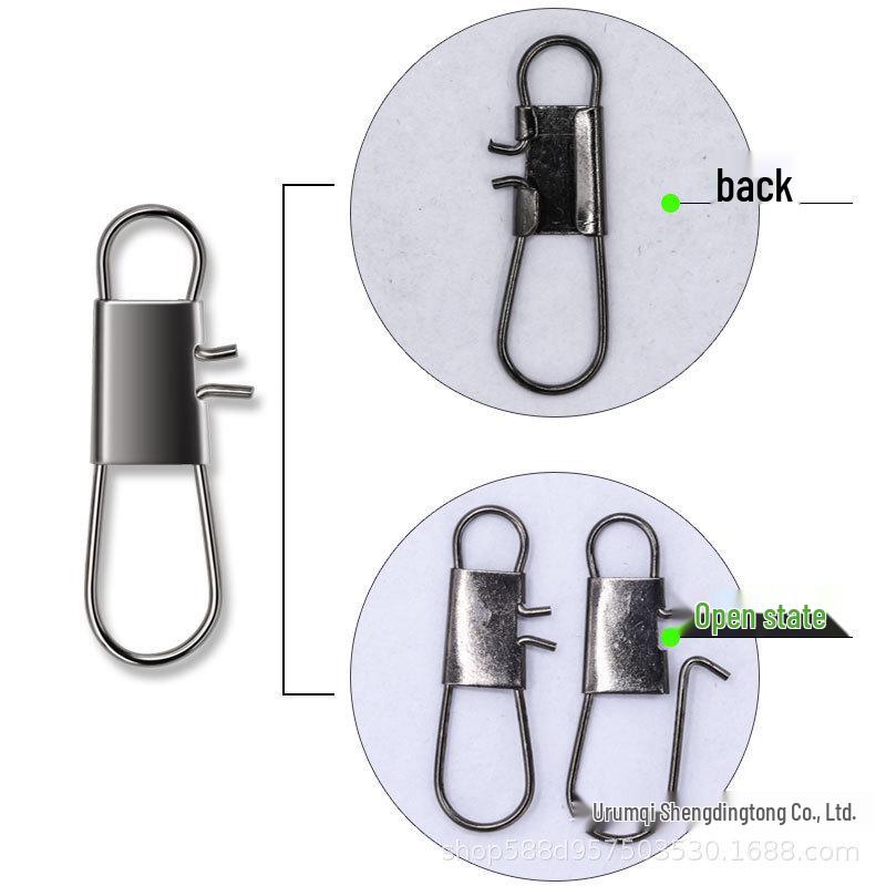 AB & B Type High Tensile Strength Snap Connector Hook for Sea Fishing Lures - Small Fishing Accessories 2# чёрный