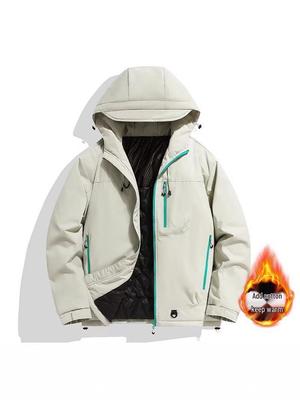 Herren Dicke Winddichte Wasserdichte Skijacke - Trendiger Japanischer Stil Winter Bergsteiger Mantel.