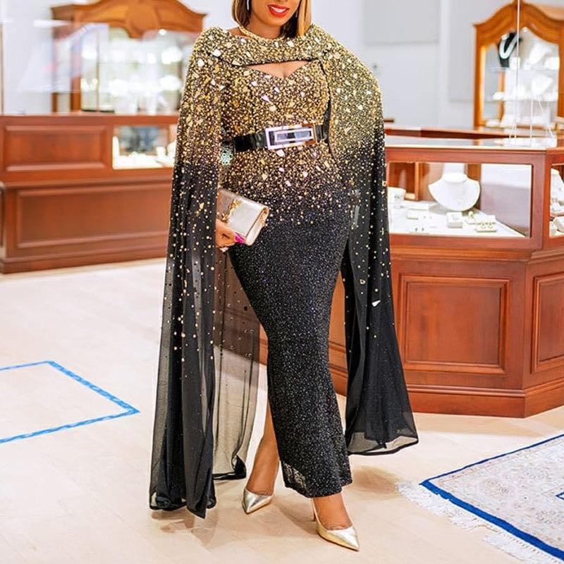 Europäisches und amerikanisches sexy Gesäß gradueller Farbwechsel Kleid Kleid Europäisches und amerikanisches sexy Gesäß gradueller Farbwechsel goldenes Kleid Kleid Kleid